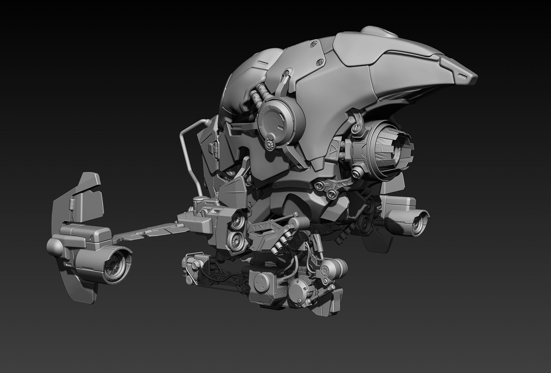 Sci-fi Drone Concept 3D model_9