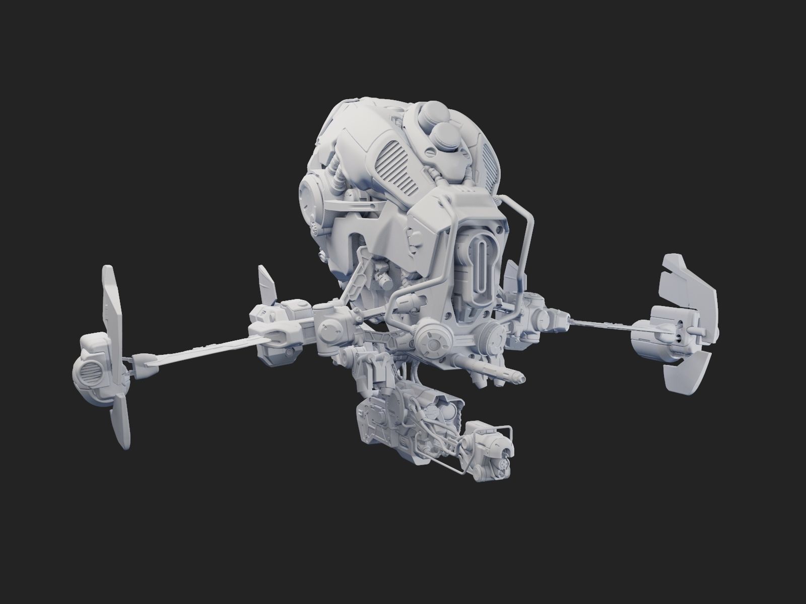 Sci-fi Drone Concept 3D model_4
