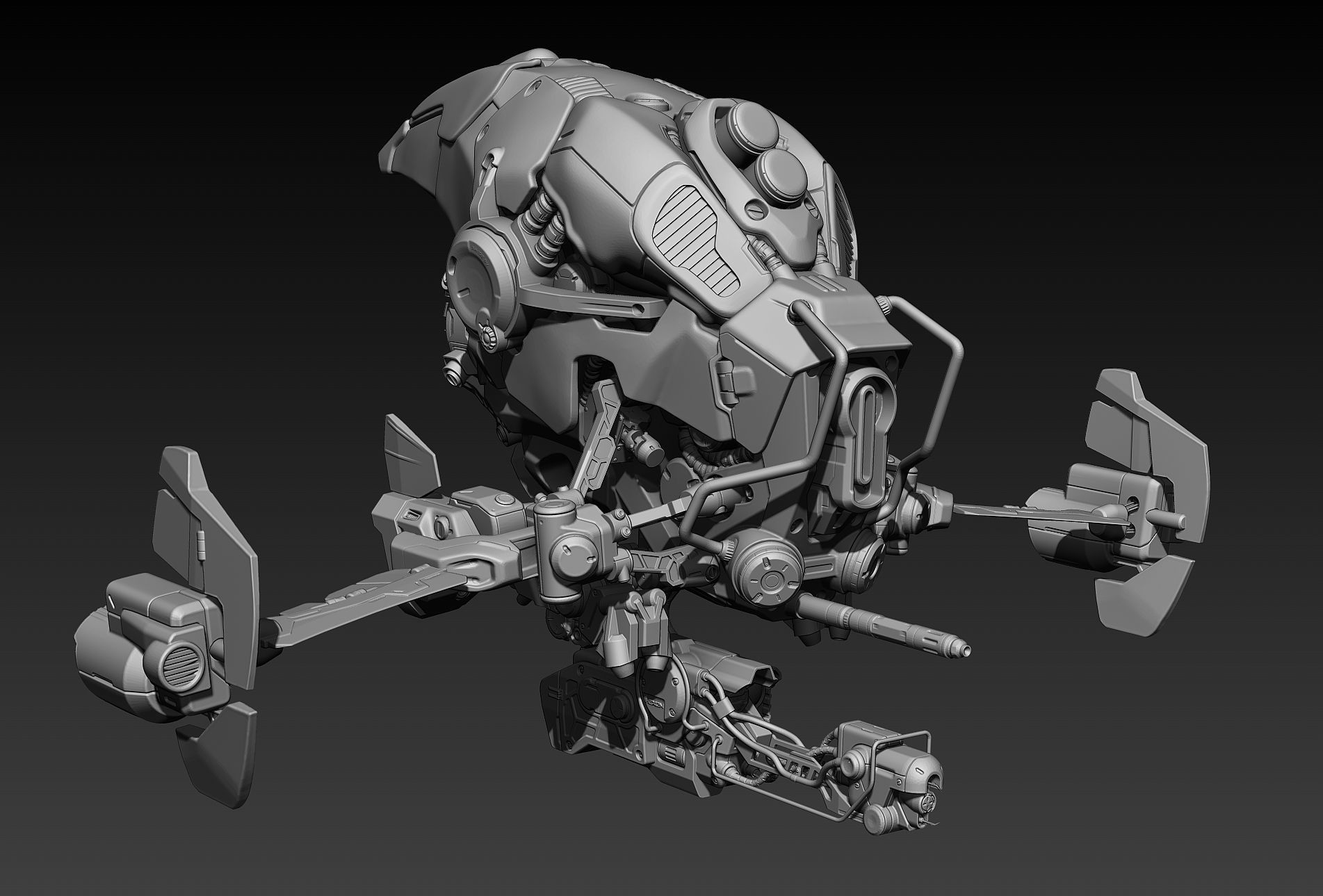 Sci-fi Drone Concept 3D model_6