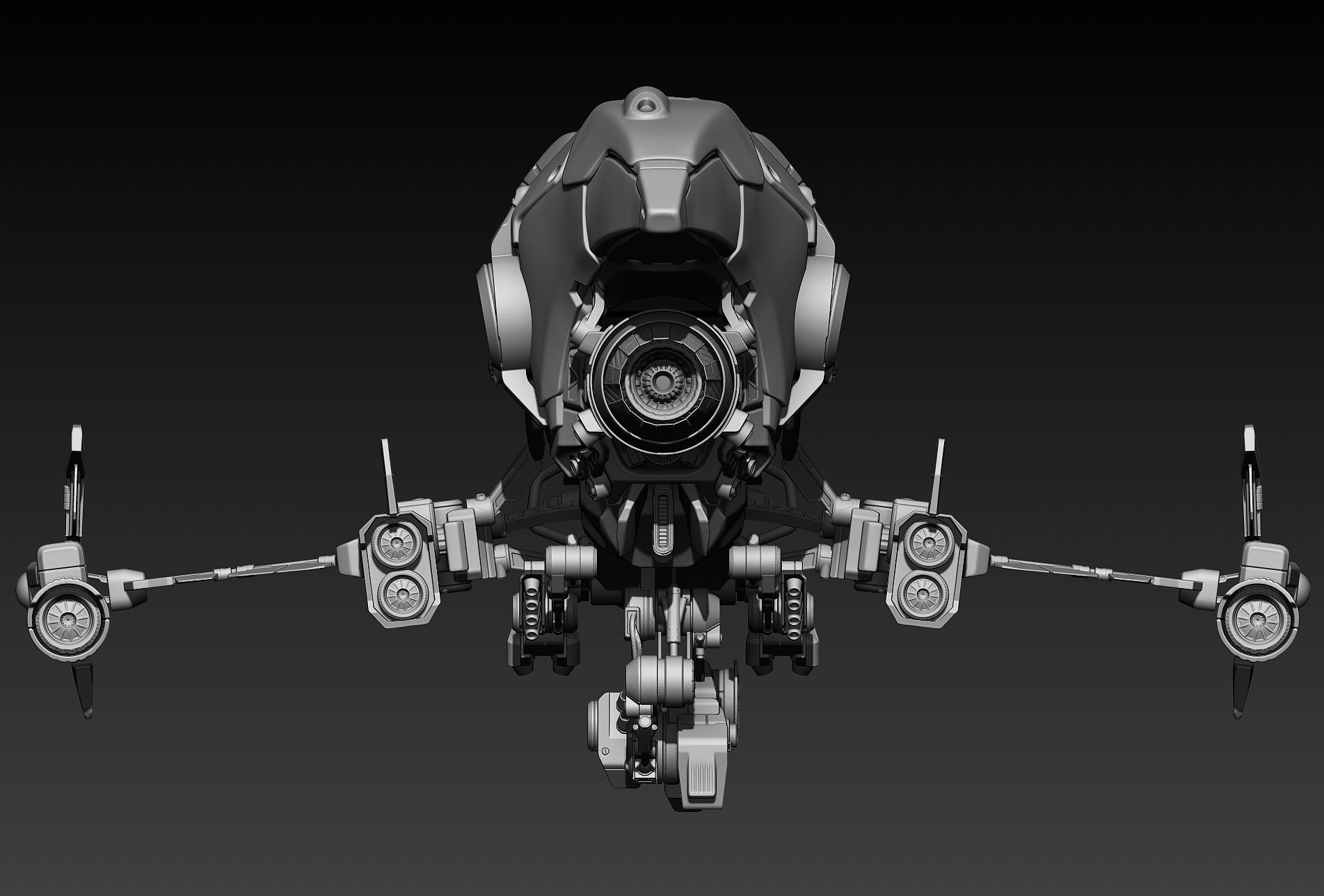 Sci-fi Drone Concept 3D model_14