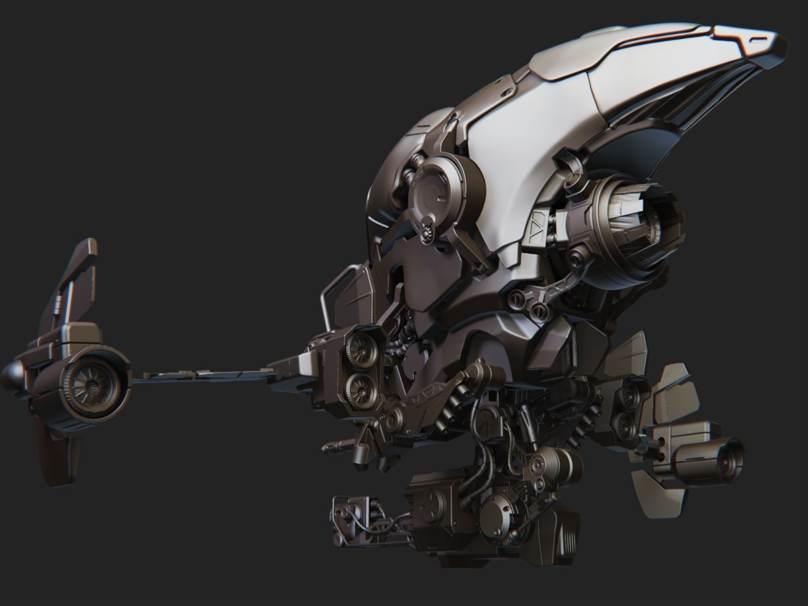 Sci-fi Drone Concept 3D model_1