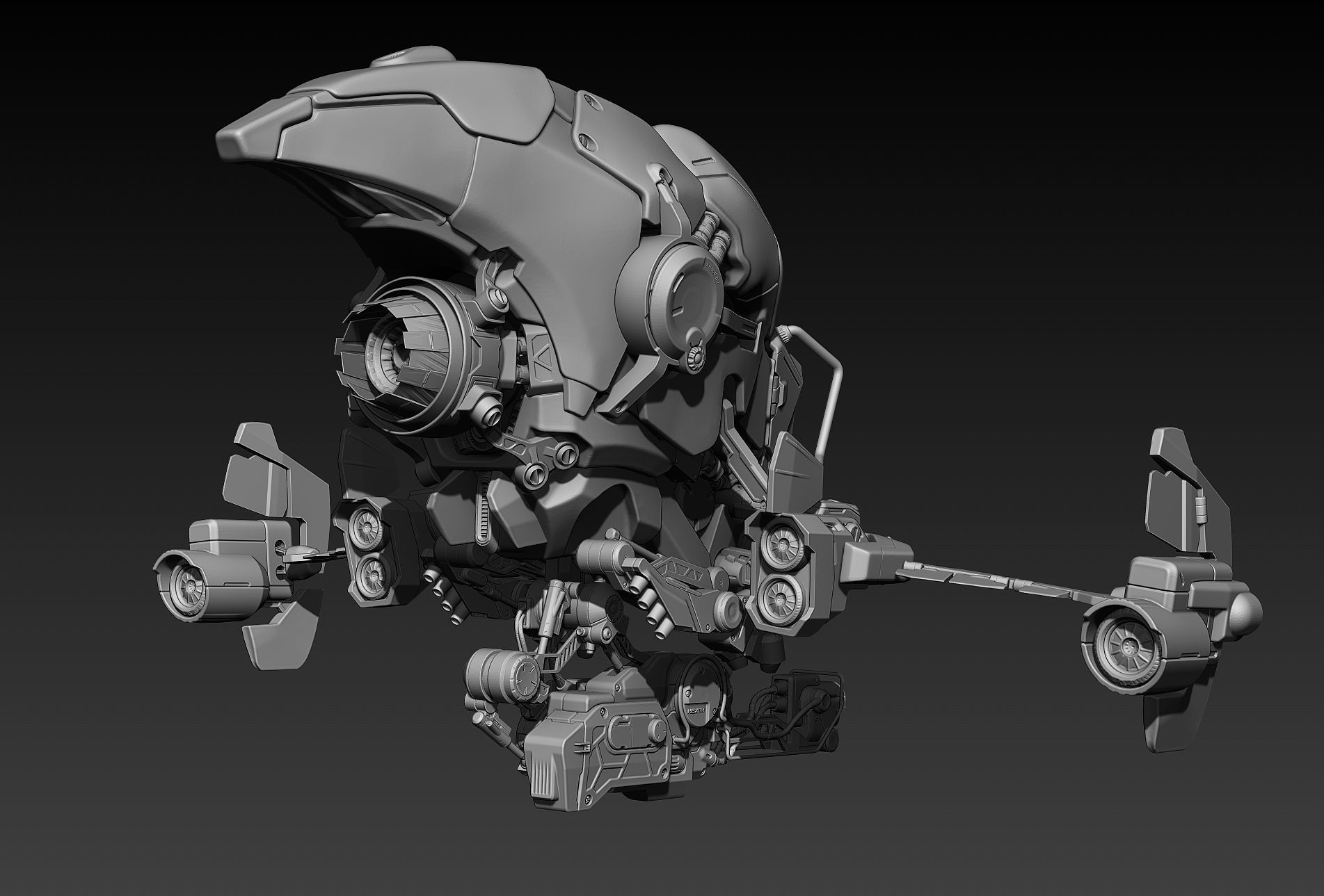 Sci-fi Drone Concept 3D model_10