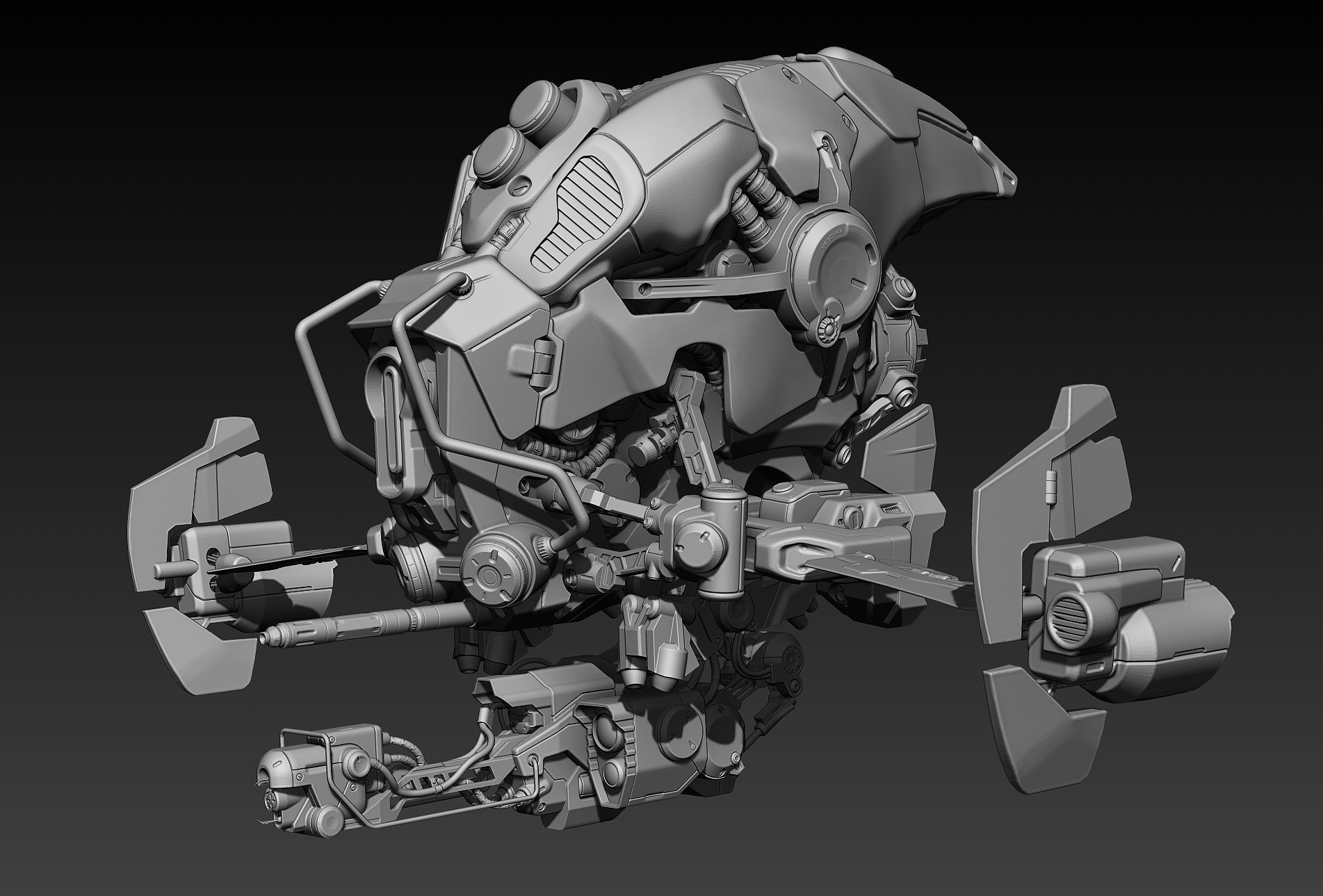 Sci-fi Drone Concept 3D model_8