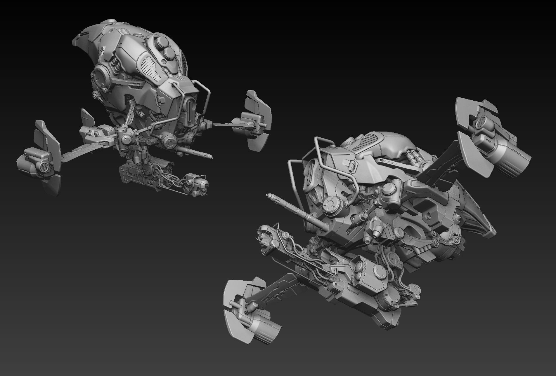 Sci-fi Drone Concept 3D model_15