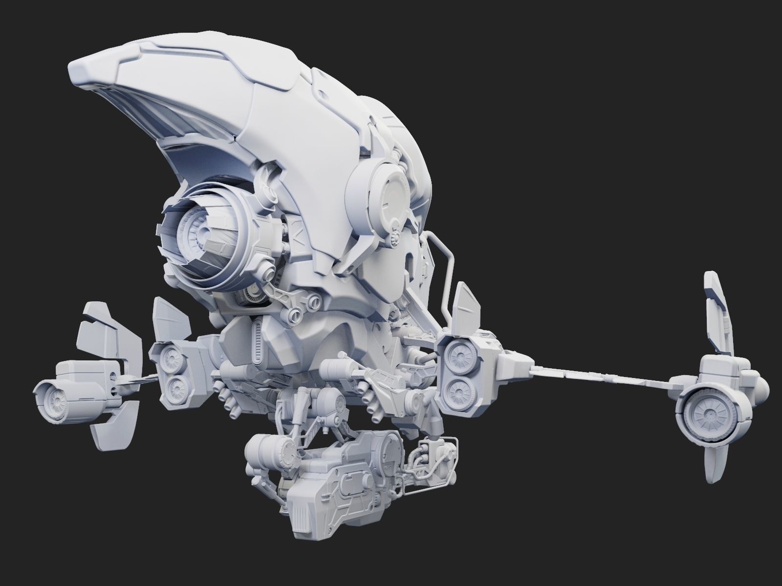 Sci-fi Drone Concept 3D model_5