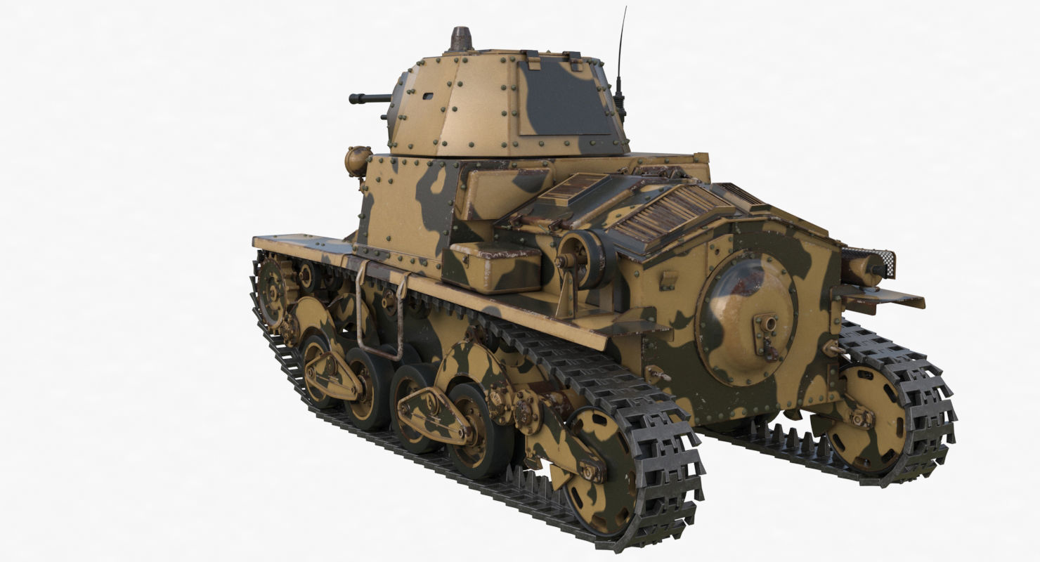 Tank L6 40 Camouflage Ansaldo Fiat Italian Vray 3D model_55