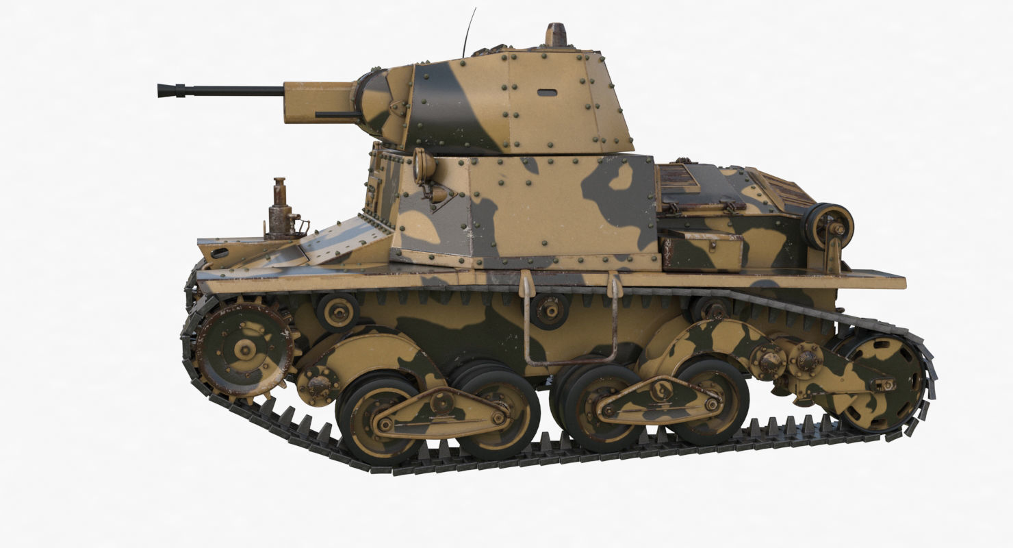 Tank L6 40 Camouflage Ansaldo Fiat Italian Vray 3D model_62