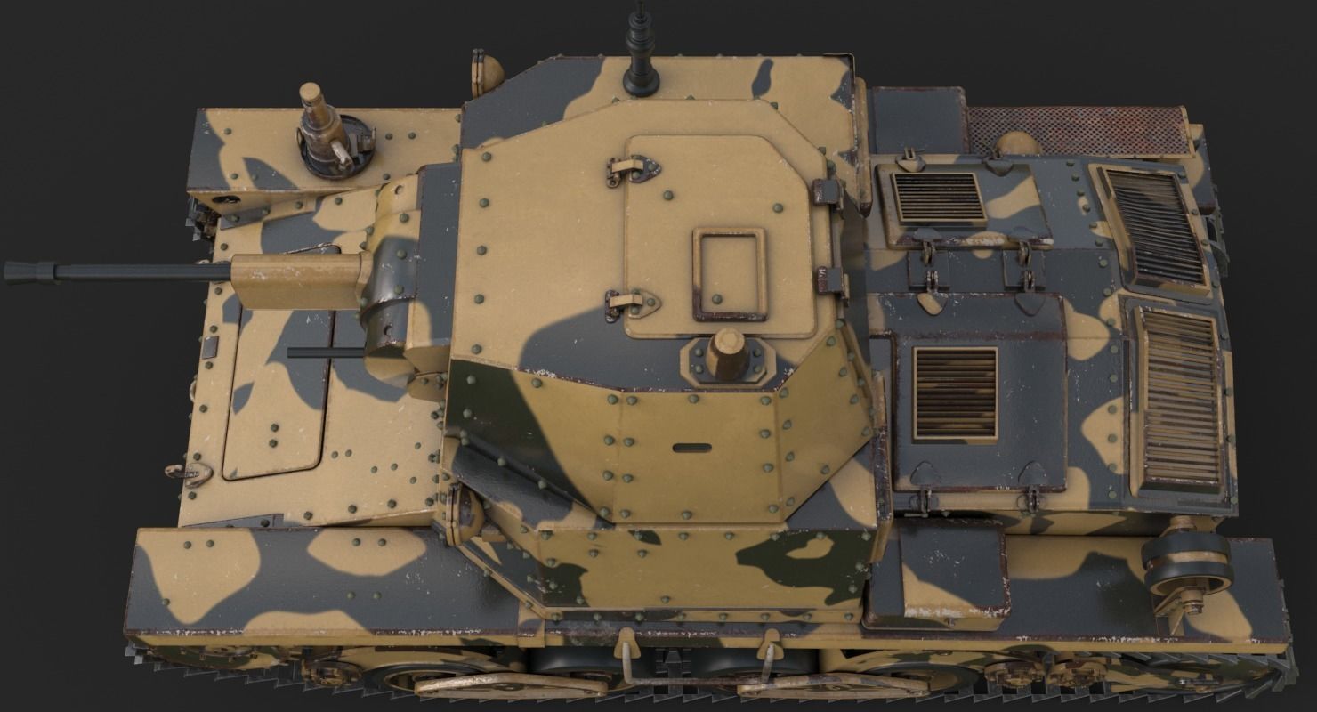 Tank L6 40 Camouflage Ansaldo Fiat Italian Vray 3D model_18