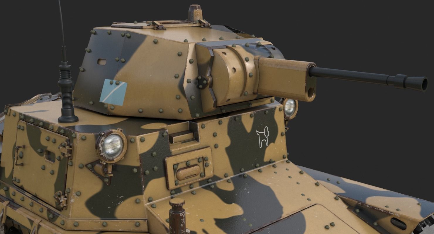 Tank L6 40 Camouflage Ansaldo Fiat Italian Vray 3D model_16