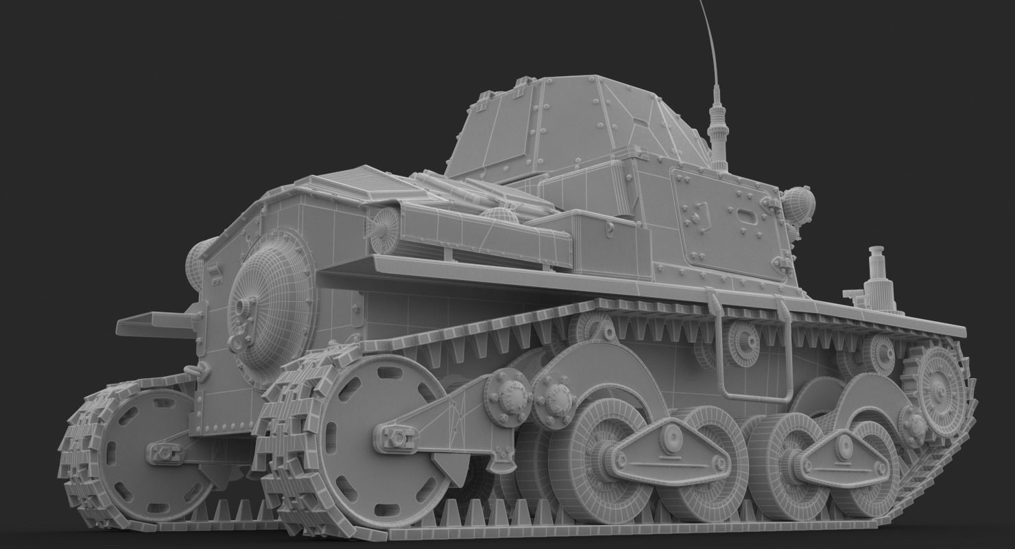 Tank L6 40 Camouflage Ansaldo Fiat Italian Vray 3D model_25