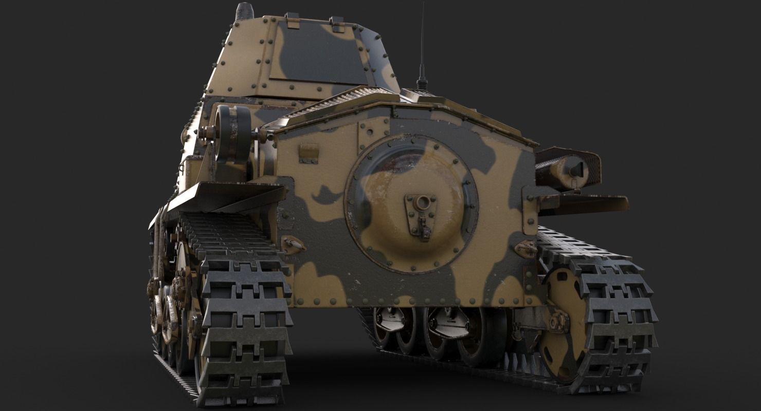Tank L6 40 Camouflage Ansaldo Fiat Italian Vray 3D model_8
