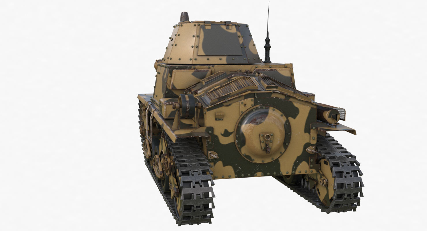 Tank L6 40 Camouflage Ansaldo Fiat Italian Vray 3D model_53