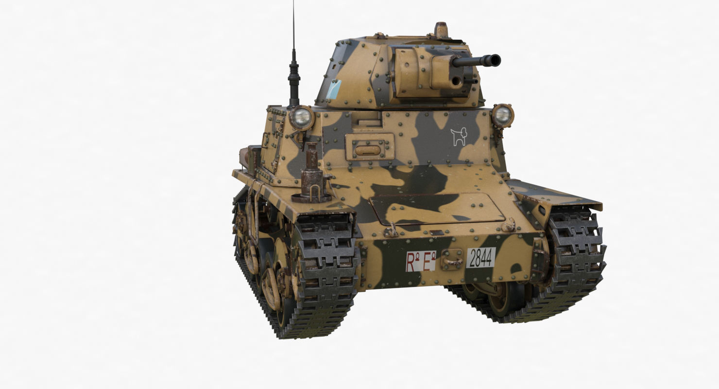 Tank L6 40 Camouflage Ansaldo Fiat Italian Vray 3D model_35