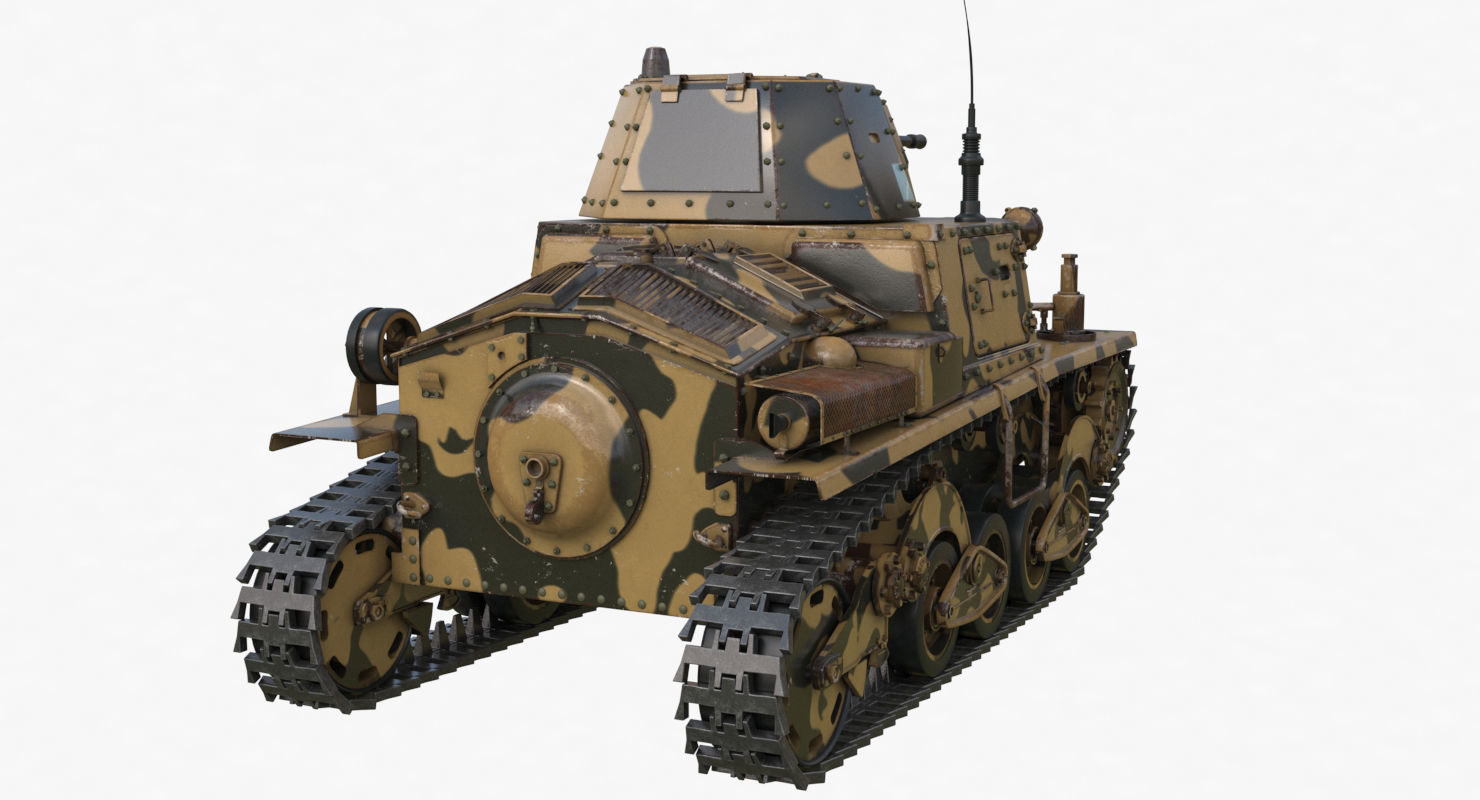 Tank L6 40 Camouflage Ansaldo Fiat Italian Vray 3D model_49