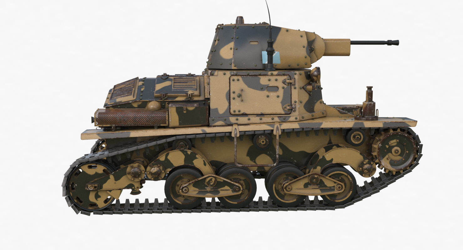 Tank L6 40 Camouflage Ansaldo Fiat Italian Vray 3D model_43