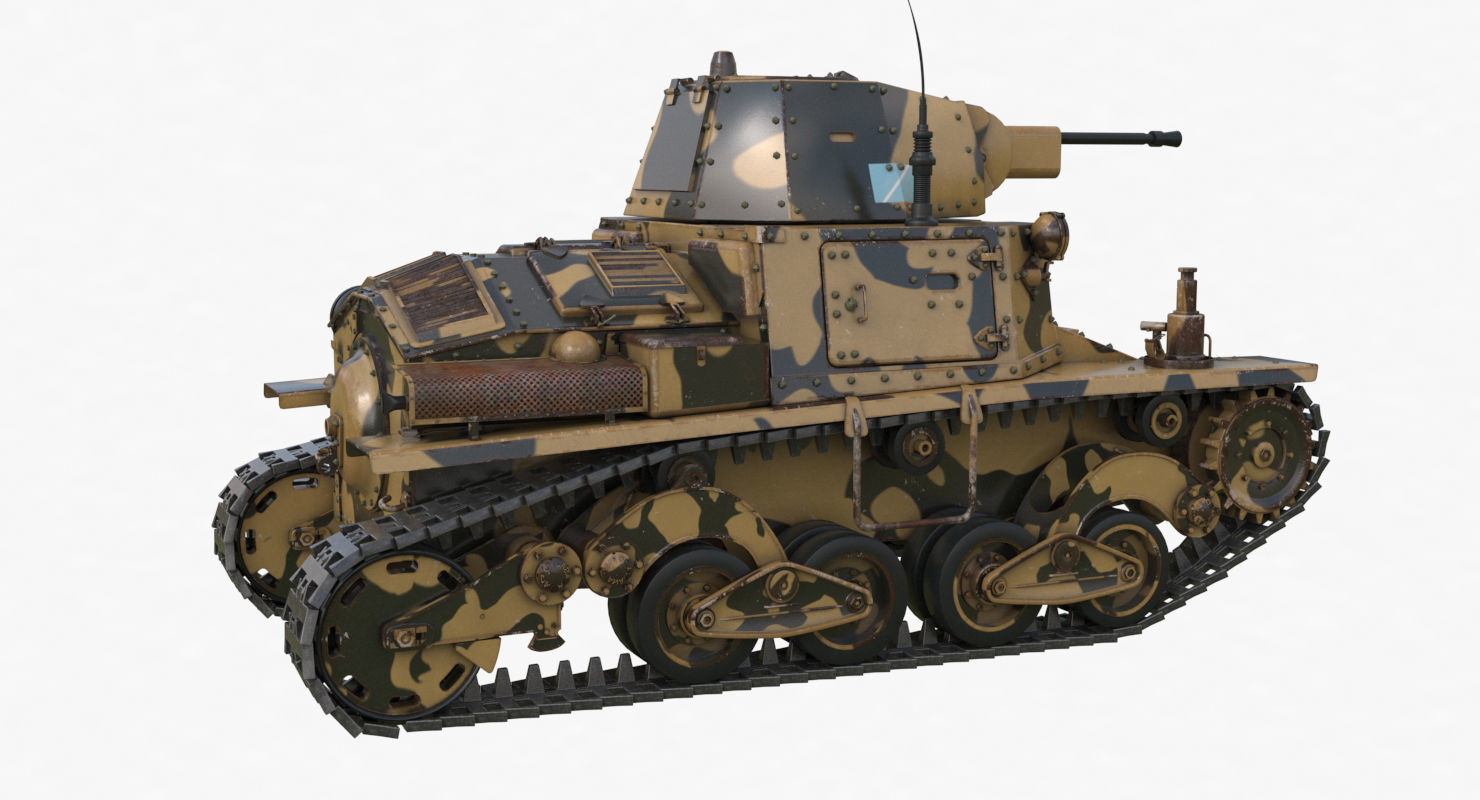 Tank L6 40 Camouflage Ansaldo Fiat Italian Vray 3D model_45