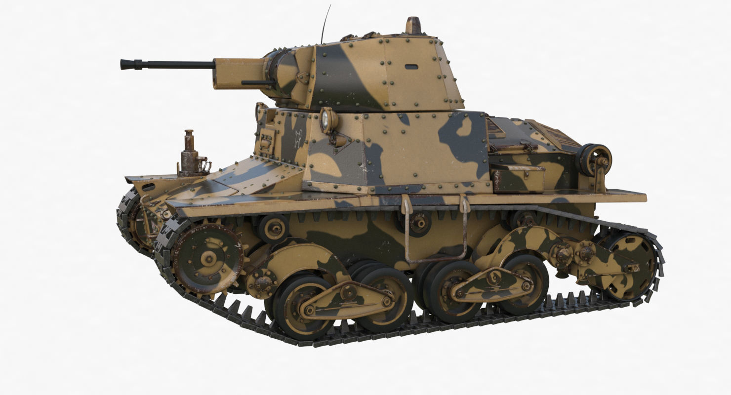 Tank L6 40 Camouflage Ansaldo Fiat Italian Vray 3D model_63