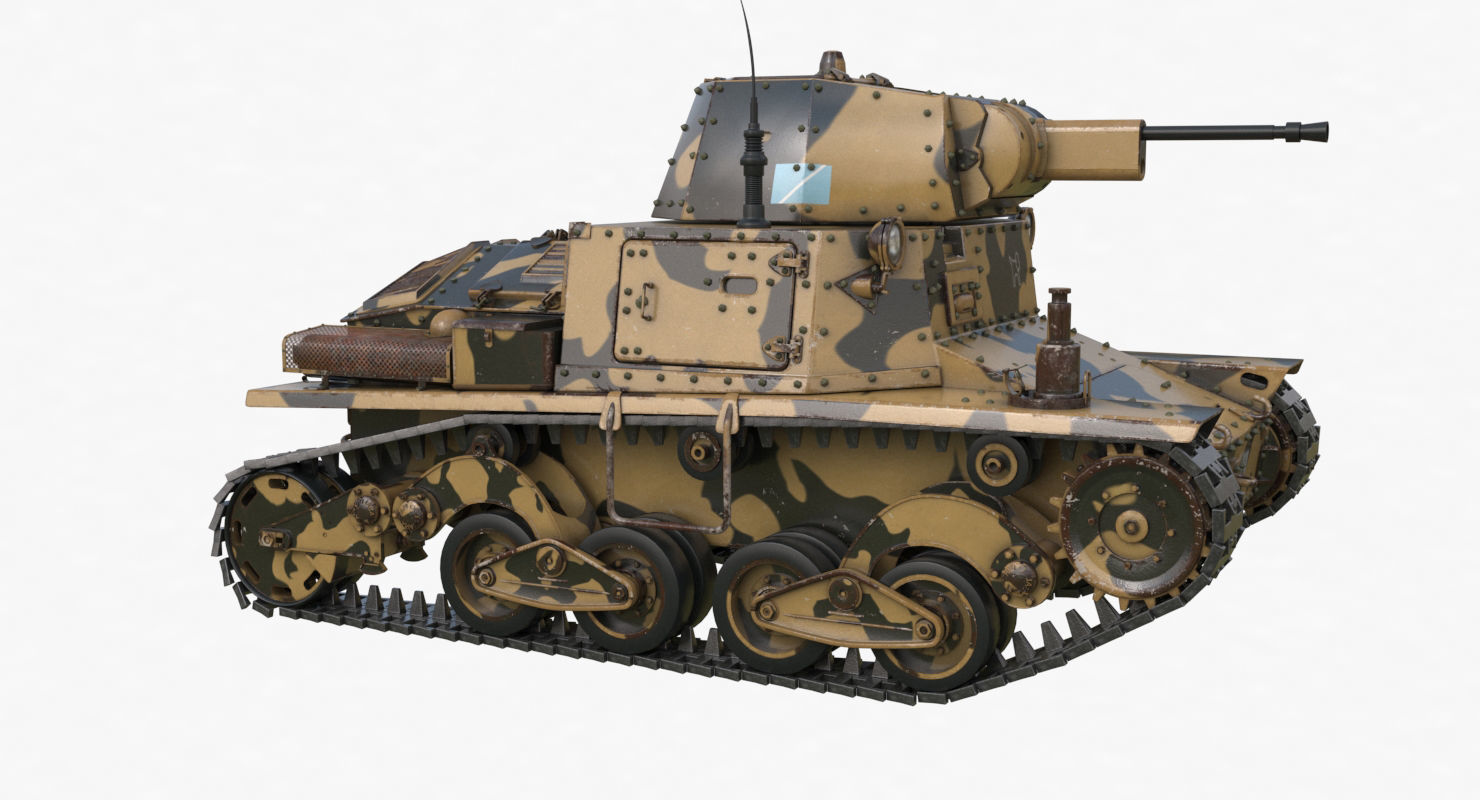 Tank L6 40 Camouflage Ansaldo Fiat Italian Vray 3D model_40
