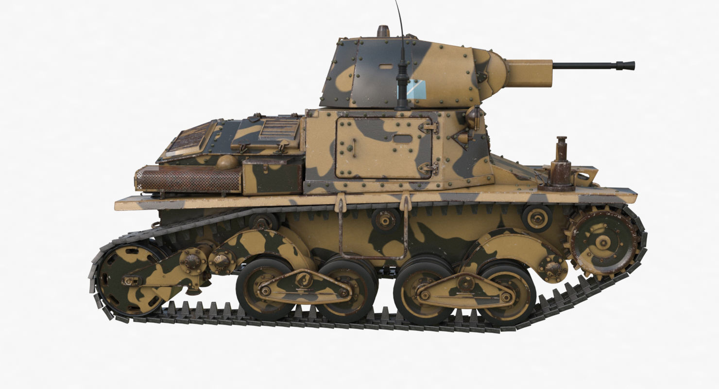 Tank L6 40 Camouflage Ansaldo Fiat Italian Vray 3D model_42