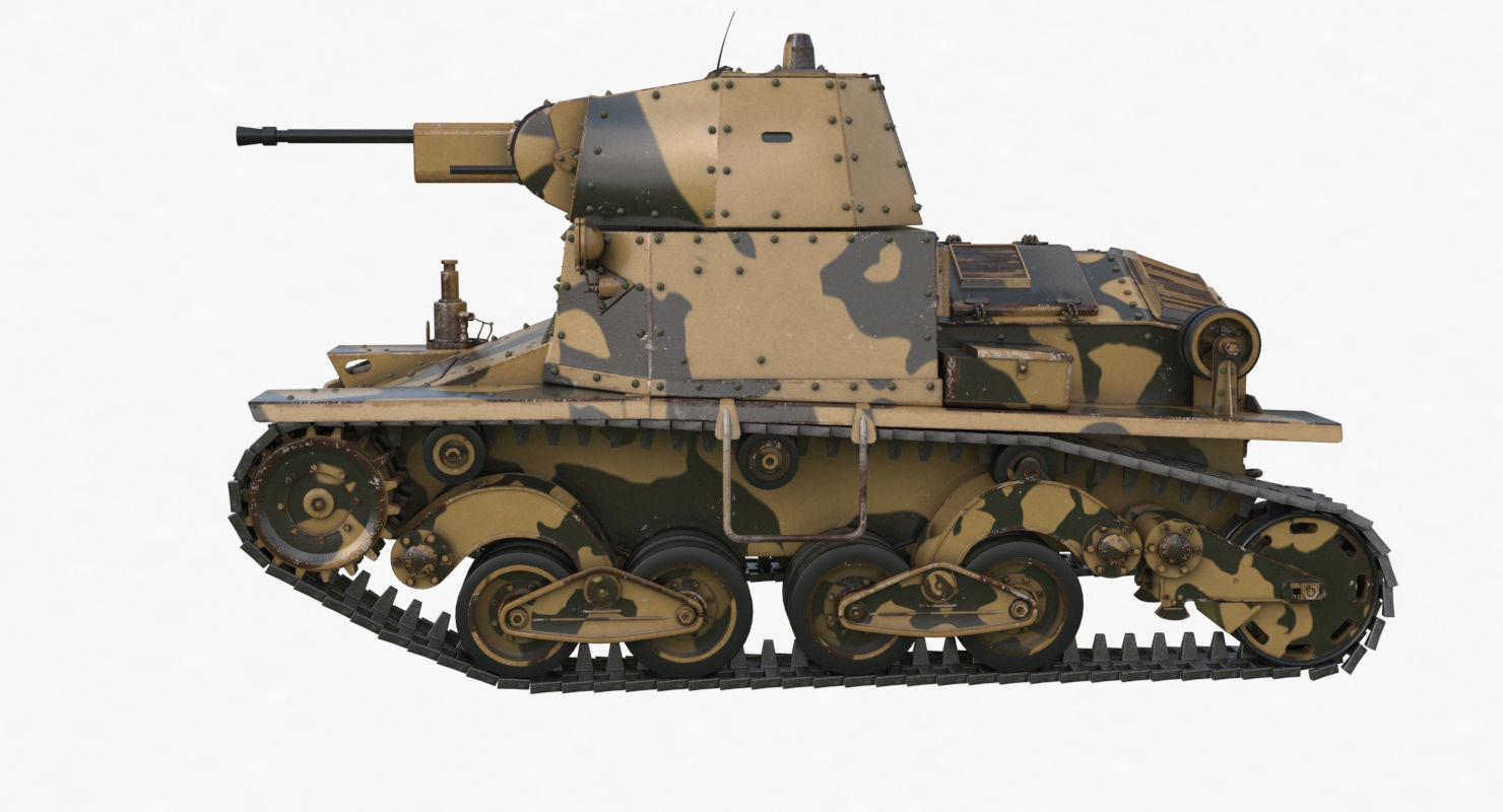 Tank L6 40 Camouflage Ansaldo Fiat Italian Vray 3D model_61
