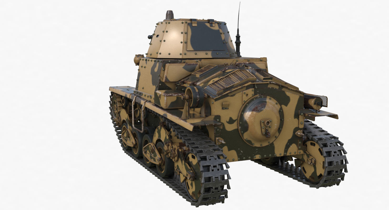 Tank L6 40 Camouflage Ansaldo Fiat Italian Vray 3D model_54