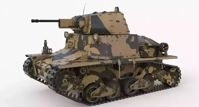 Tank L6 40 Camouflage Ansaldo Fiat Italian Vray 3D model