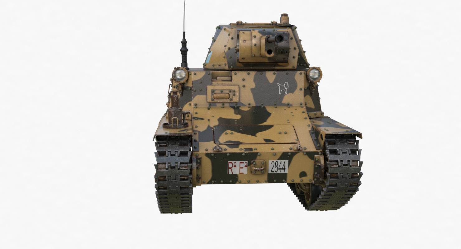 Tank L6 40 Camouflage Ansaldo Fiat Italian Vray 3D model_34