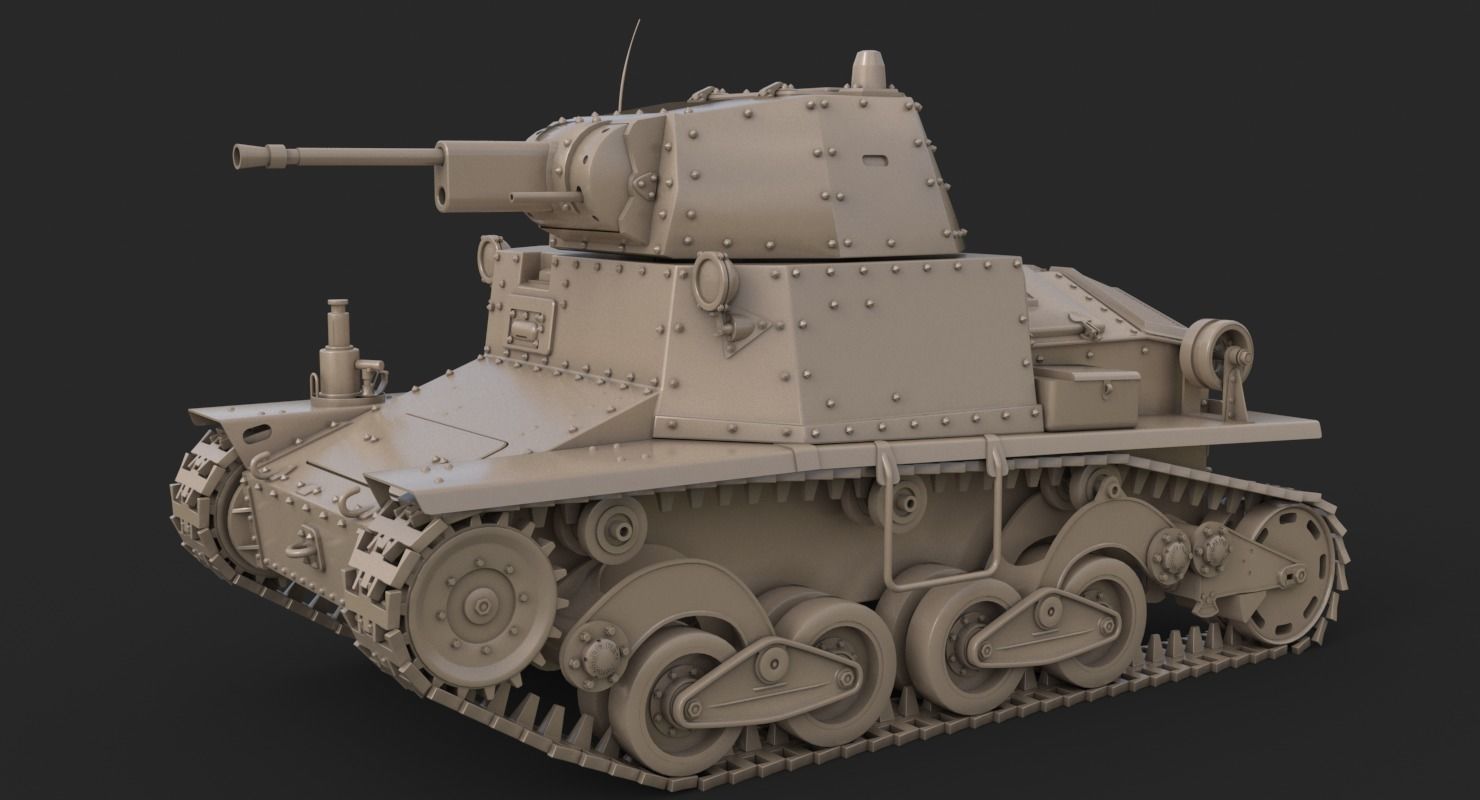 Tank L6 40 Camouflage Ansaldo Fiat Italian Vray 3D model_19