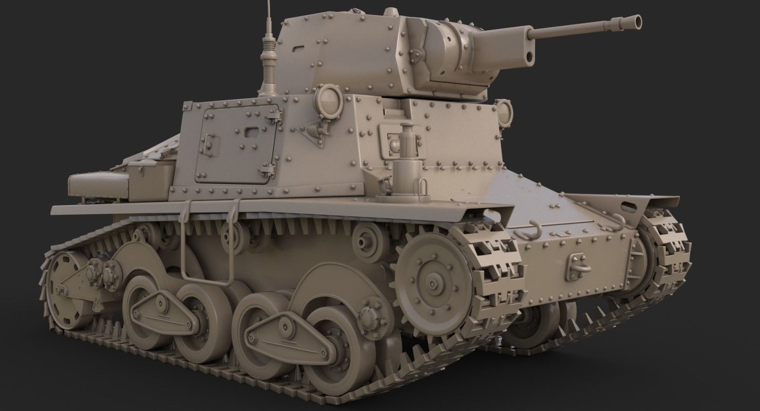 Tank L6 40 Camouflage Ansaldo Fiat Italian Vray 3D model_22