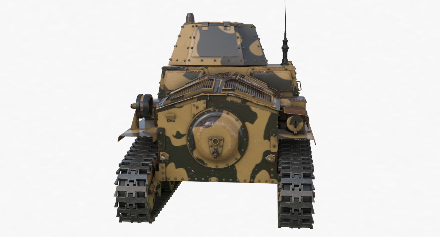 Tank L6 40 Camouflage Ansaldo Fiat Italian Vray 3D model_51