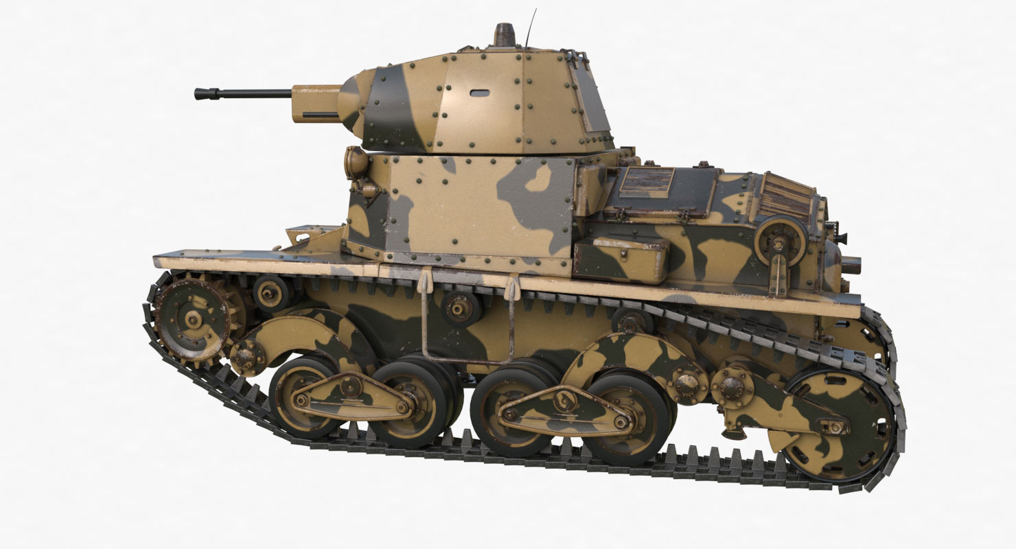 Tank L6 40 Camouflage Ansaldo Fiat Italian Vray 3D model_59
