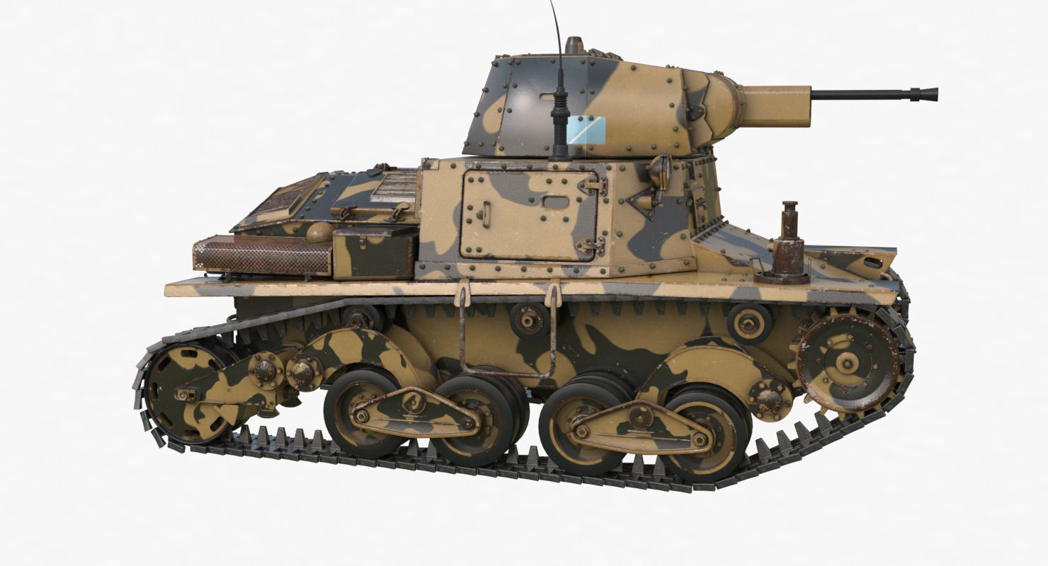 Tank L6 40 Camouflage Ansaldo Fiat Italian Vray 3D model_41
