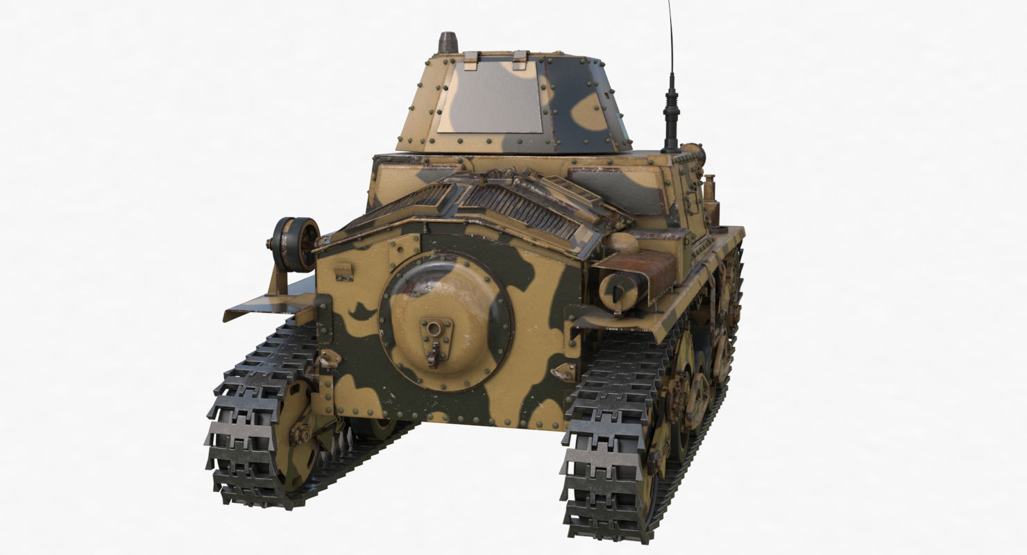 Tank L6 40 Camouflage Ansaldo Fiat Italian Vray 3D model_50