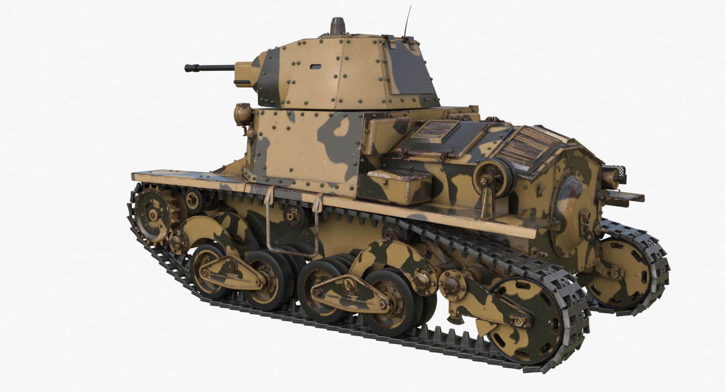 Tank L6 40 Camouflage Ansaldo Fiat Italian Vray 3D model_57