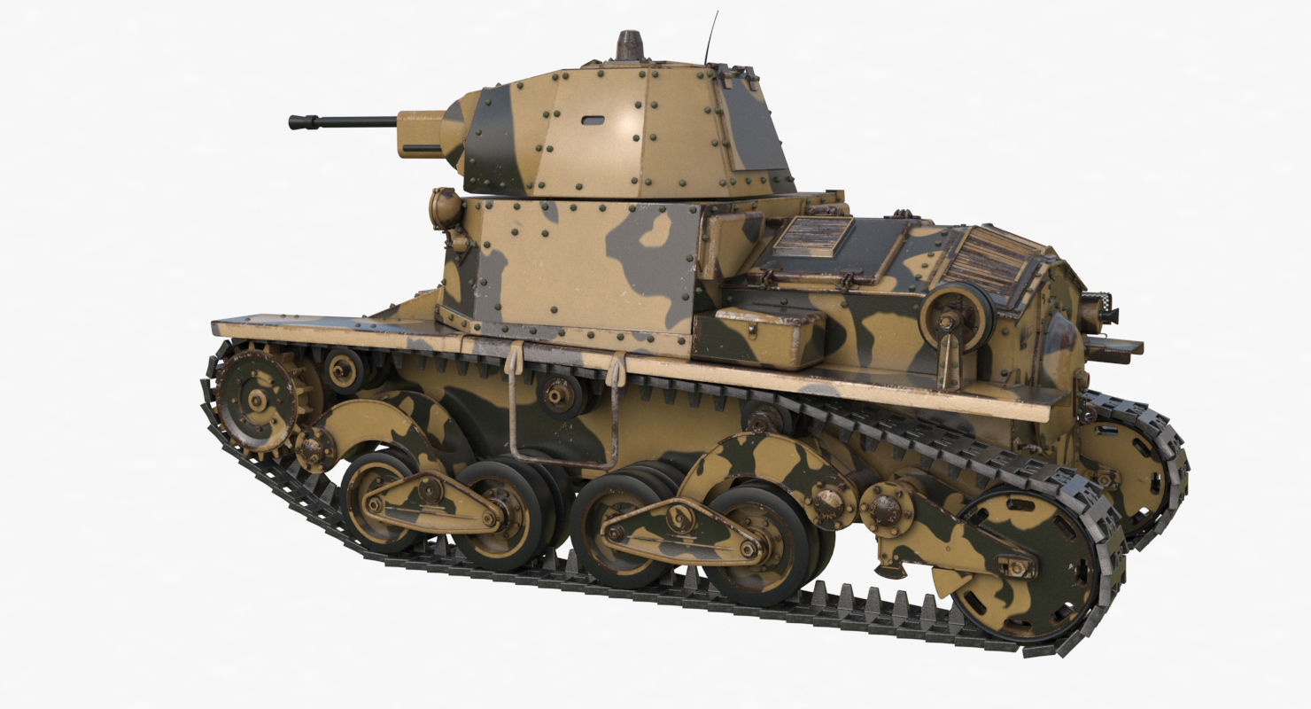 Tank L6 40 Camouflage Ansaldo Fiat Italian Vray 3D model_58
