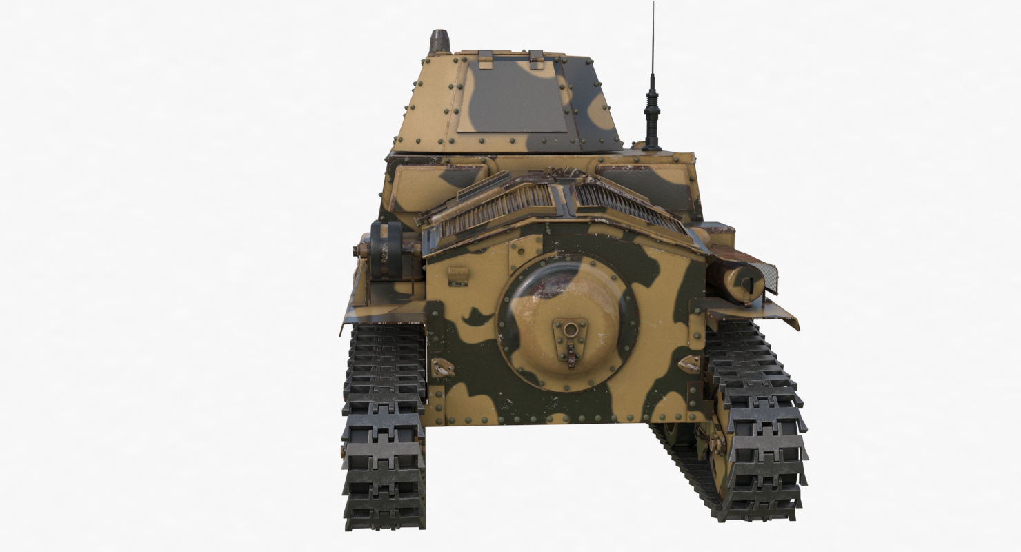 Tank L6 40 Camouflage Ansaldo Fiat Italian Vray 3D model_52