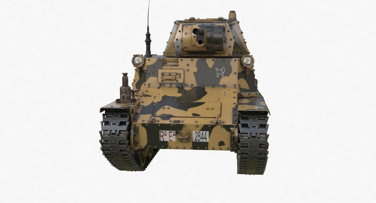 Tank L6 40 Camouflage Ansaldo Fiat Italian Vray 3D model_33