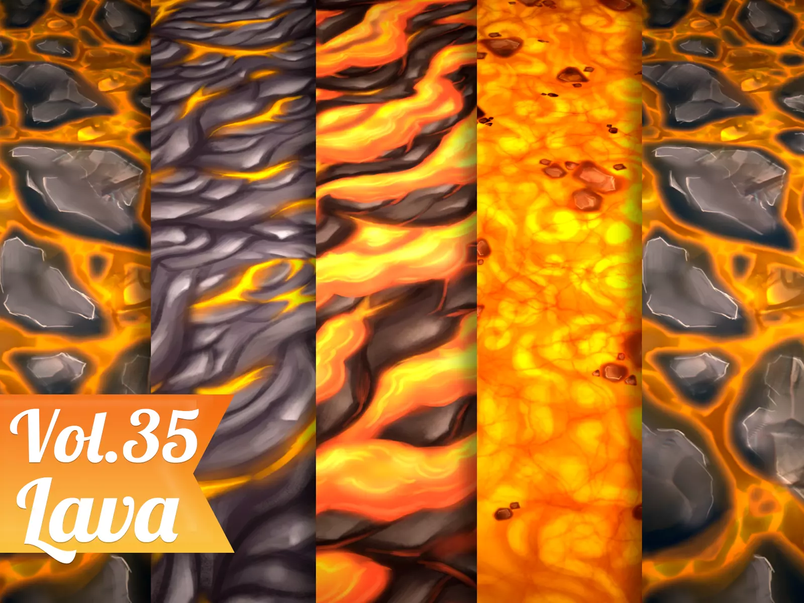 Stylized Lava Vol 35 - Hand Painted Textures Texture_0