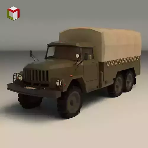 Low Poly Military Truck 01