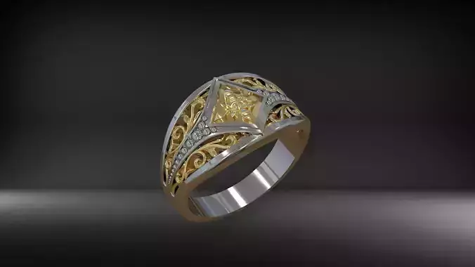 Ring platinium Gold unique
