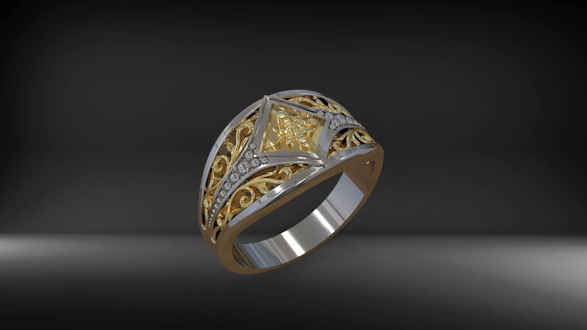 Ring platinium Gold unique 3D model_0