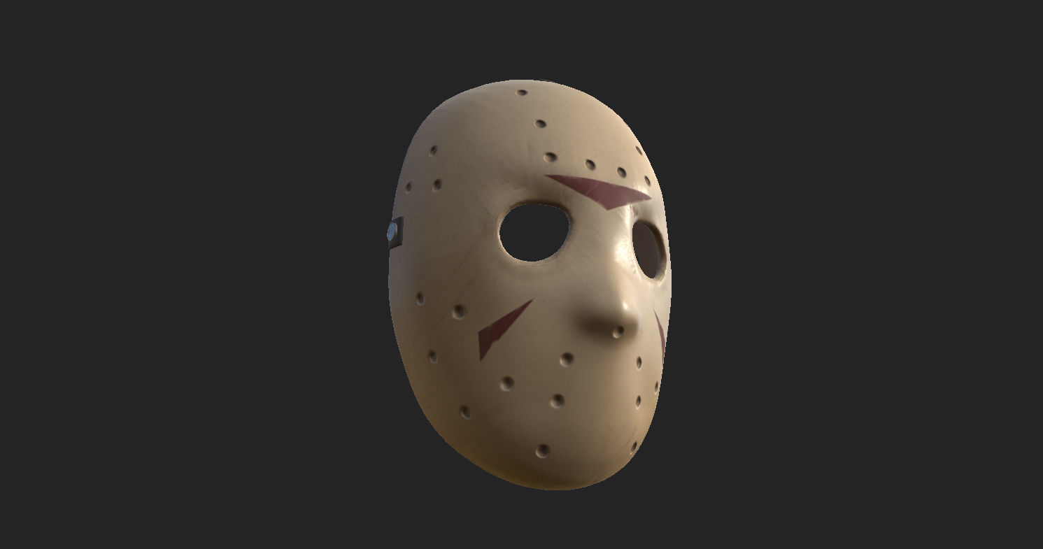 Hockey Mask Low-poly 3D model_15