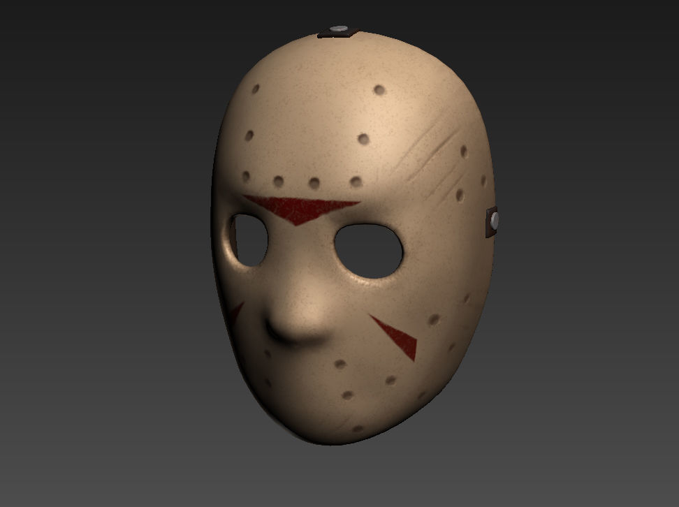 Hockey Mask Low-poly 3D model_7