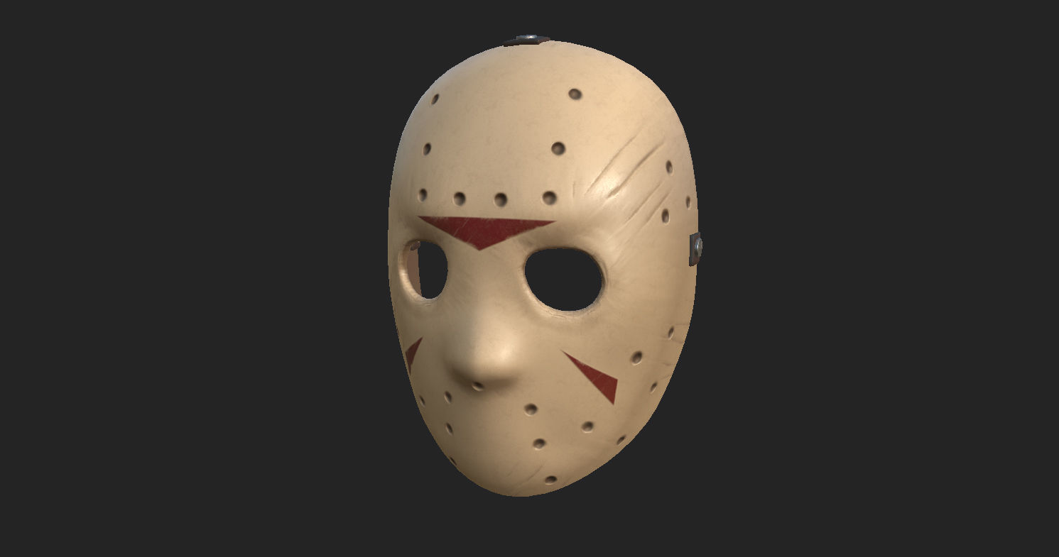 Hockey Mask Low-poly 3D model_11