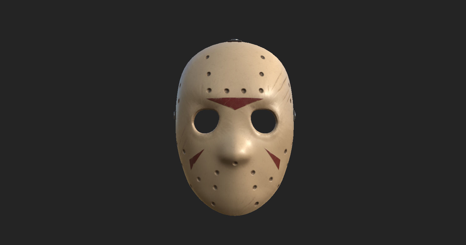 Hockey Mask Low-poly 3D model_14