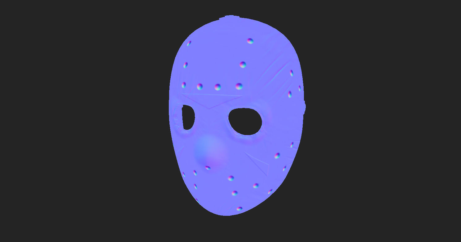 Hockey Mask Low-poly 3D model_13