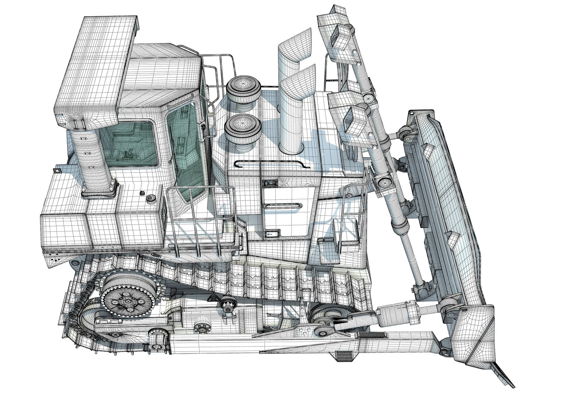 Bulldozer 3D model_16