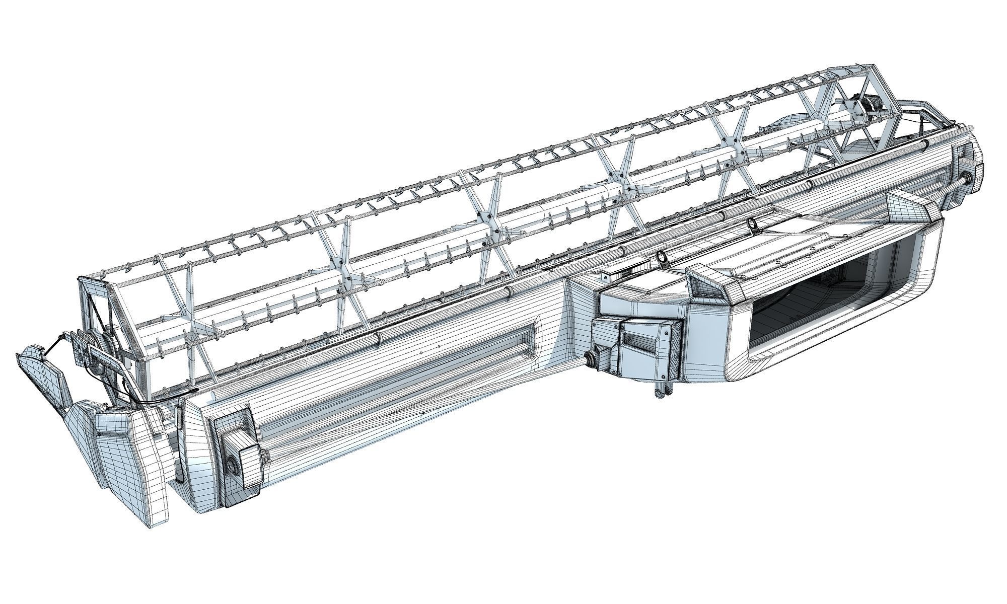 Combine Threshing 3D model_7