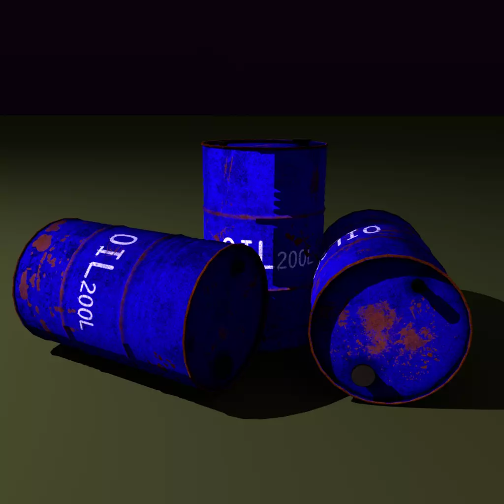 oil barrel 200l Low-poly 3D model_0