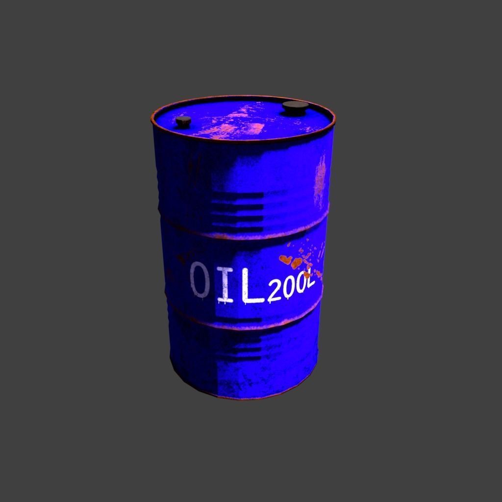 oil barrel 200l Low-poly 3D model_1